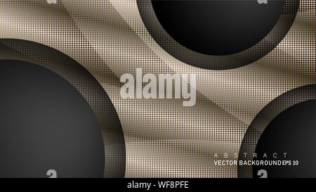 Design vector backgrounds that overlap with neutral combination color gradient on black space circle for text and background designs Stock Vector