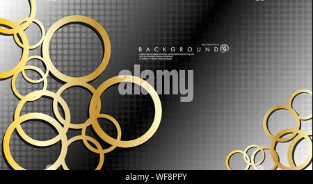 Abstract vector background with luxurious shiny gold circles pattern. Vector illustration for any background Stock Vector