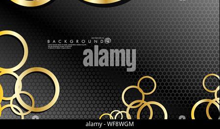 Abstract vector background with luxurious shiny gold circles pattern. Vector illustration for any background Stock Vector