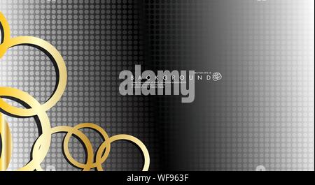 Abstract vector background with luxurious shiny gold circles pattern. Vector illustration for any background Stock Vector