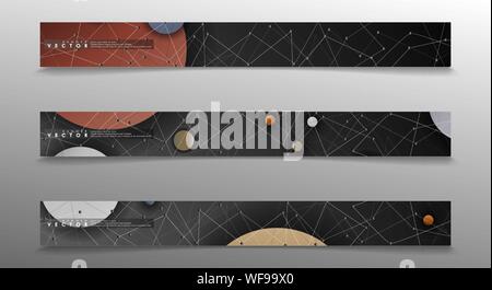 Banner collection, vector backgrounds with colorful circles. space banner vector suitable for any design Stock Vector