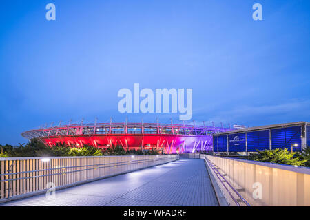 Japan, Tokyo, Chofu, Tokyo stadium at Musashino Forest Sport Plaza Stock Photo