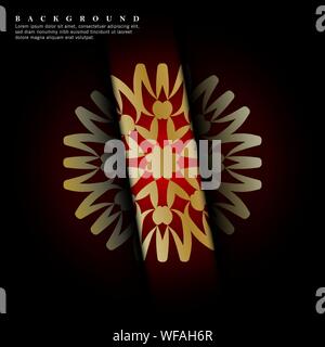 Mandala ornaments on a dark red background. vector design Stock Vector