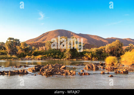 Kunene - border river of Angola and Namibia, Epupa, Namibia Stock Photo