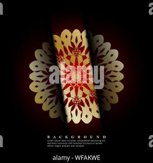 Mandala ornaments on a dark red background. vector design Stock Vector
