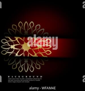 Mandala ornaments on a dark red background. vector design Stock Vector