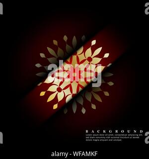 Mandala ornaments on a dark red background. vector design Stock Vector