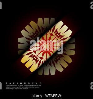Mandala ornaments on a dark red background. vector design Stock Vector