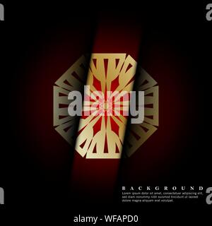 Mandala ornaments on a dark red background. vector design Stock Vector