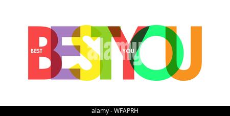 BEST YOU. Color colorful banner, lowercase letters, simple design Stock Vector