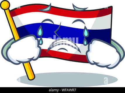 Fishing flag thailand cartoon is stored character closet Stock