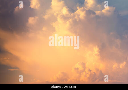 Clolorfull sky with clouds background with a pastel color Stock Photo