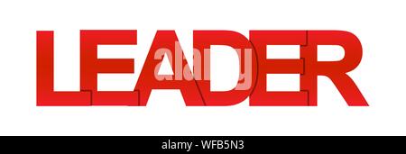 LEADER. Colorful color banner, lowercase letters, gradient color, simple design Stock Vector