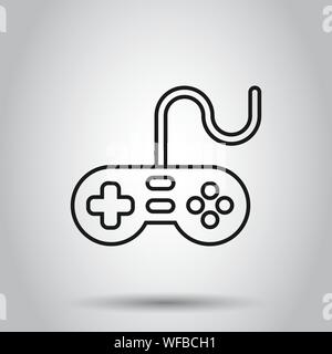 Joystick sign icon in flat style. Gamepad vector illustration on isolated background. Gaming console controller business concept. Stock Vector