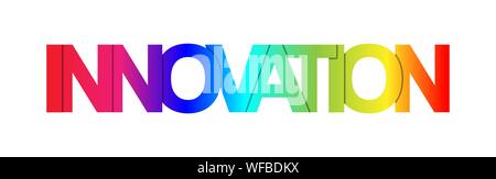 INNOVATION. Colorful color banner, lowercase letters, gradient color Stock Vector