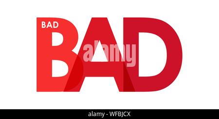 BAD. Color colorful banner, lowercase letters, simple design Stock Vector