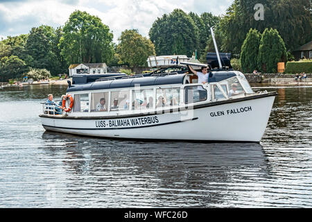 Luss-Balmaha waterbus Glen Falloch waiting to access the pier in Luss Loch Lomond Argyll & Bute Scotland UK Stock Photo