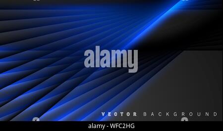Blue light line shadow dark grey luxury background Stock Vector