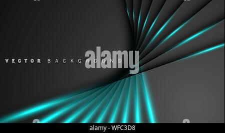 Blue light line shadow dark grey luxury background Stock Vector