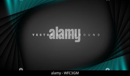 Blue light line shadow dark grey luxury background Stock Vector
