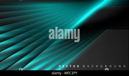 Blue light line shadow dark grey luxury background Stock Vector