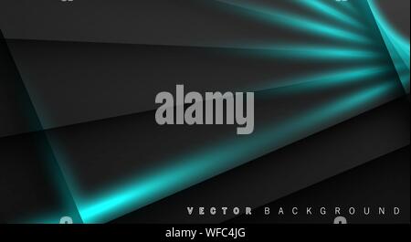 Blue light line shadow dark grey luxury background Stock Vector