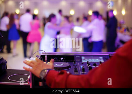 Dancing couples during party or wedding celebration Stock Photo