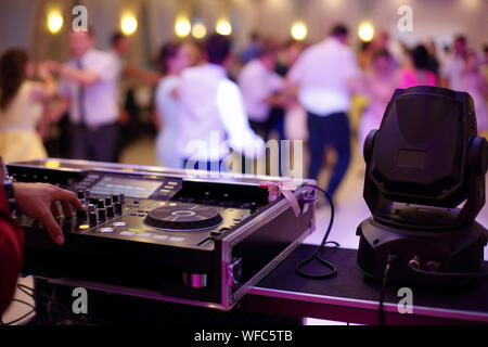 Dancing couples during party or wedding celebration Stock Photo