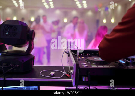 Dancing couples during party or wedding celebration Stock Photo