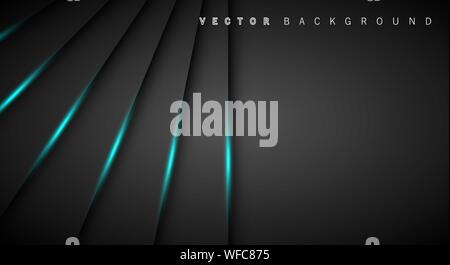 Blue light line shadow dark grey luxury background Stock Vector