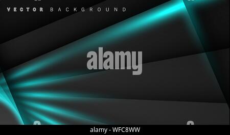 Blue light line shadow dark grey luxury background Stock Vector