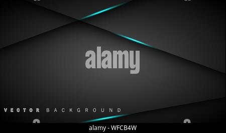 Blue light line shadow dark grey luxury background Stock Vector
