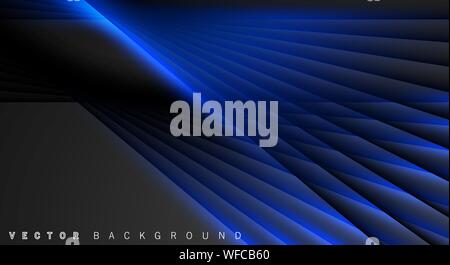 Blue light line shadow dark grey luxury background Stock Vector