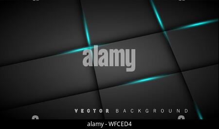 Blue light line shadow dark grey luxury background Stock Vector