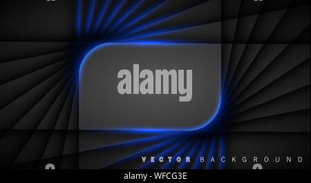 Blue light line shadow dark grey luxury background Stock Vector