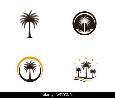 Date tree icon vector illustration logo template Stock Vector