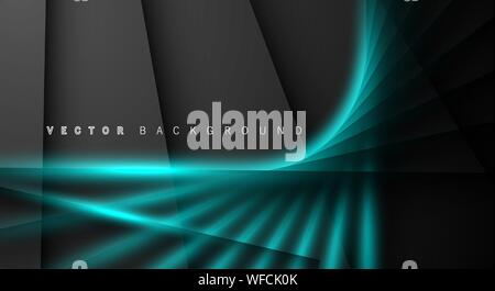 Blue light line shadow dark grey luxury background Stock Vector