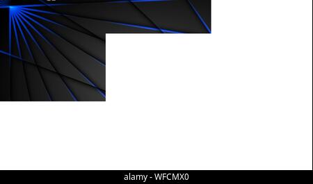 Blue light line shadow dark grey luxury background Stock Vector
