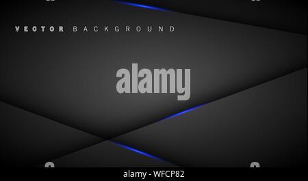 Blue light line shadow dark grey luxury background Stock Vector
