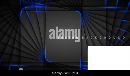 Blue light line shadow dark grey luxury background Stock Vector