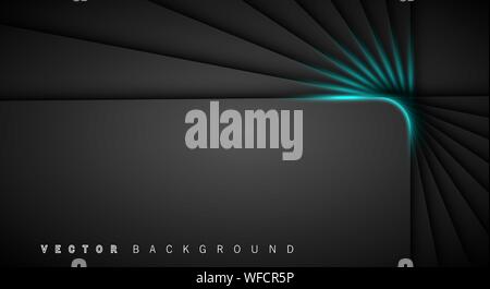 Blue light line shadow dark grey luxury background Stock Vector