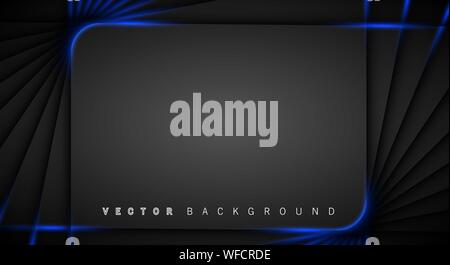 Blue light line shadow dark grey luxury background Stock Vector
