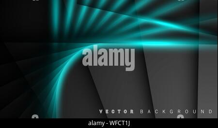 Blue light line shadow dark grey luxury background Stock Vector