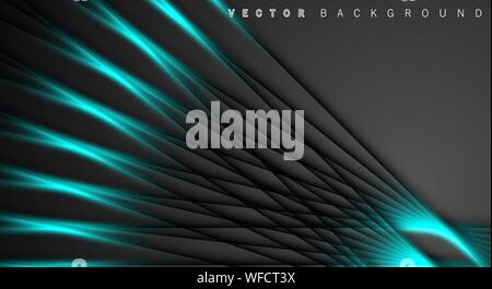 Blue light line shadow dark grey luxury background Stock Vector