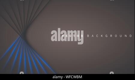 Blue light line shadow dark grey luxury background Stock Vector