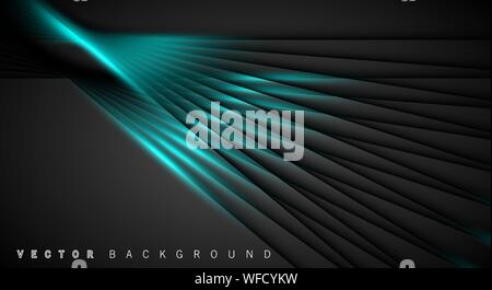 Blue light line shadow dark grey luxury background Stock Vector