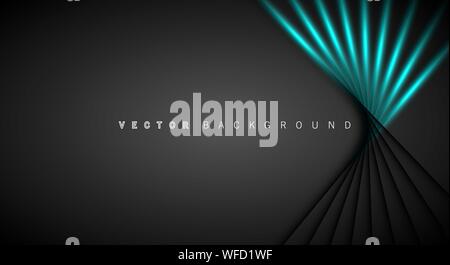 Blue light line shadow dark grey luxury background Stock Vector