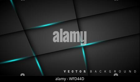 Blue light line shadow dark grey luxury background Stock Vector