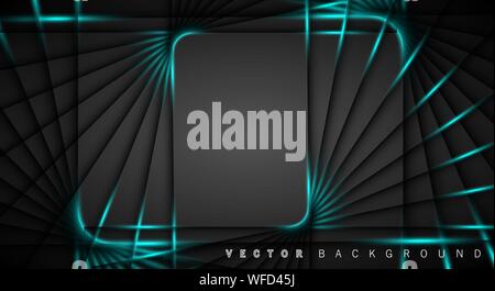 Blue light line shadow dark grey luxury background Stock Vector