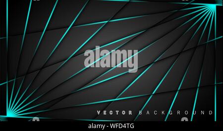 Blue light line shadow dark grey luxury background Stock Vector
